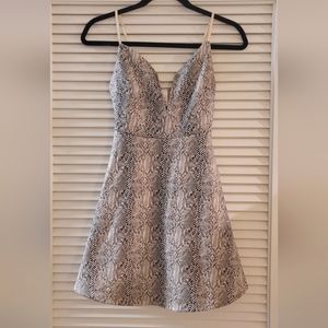 I Love It - Snake Print Spaghetti Strap Mini Dress